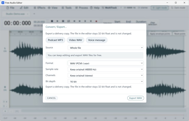 58 Named Audio Export Definitions