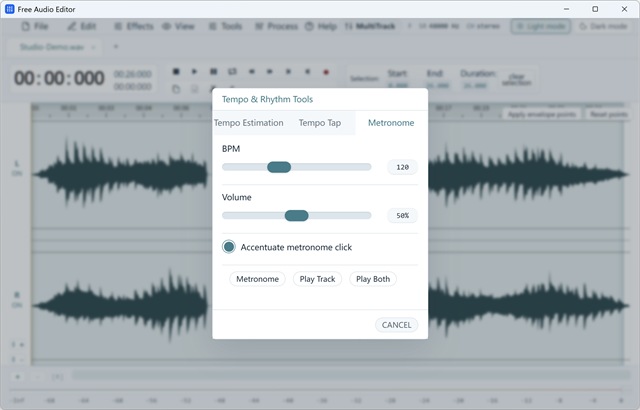 Built-in Metronome & Tempo Tap