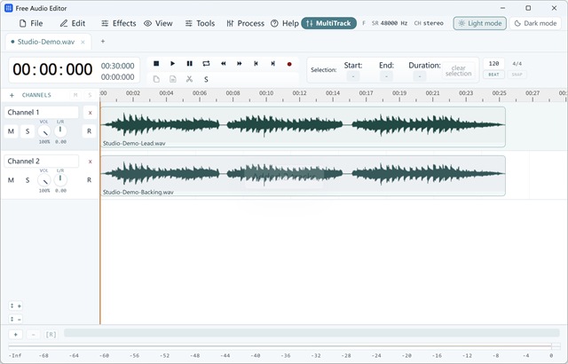 Multitrack Arrangement & Timeline