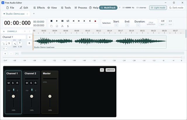 Multitrack Channel Mixer & Master Faders