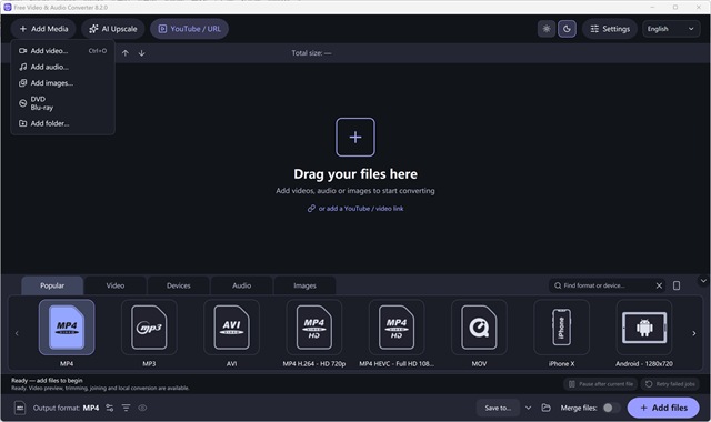 Add Media Input Menu