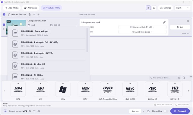 MP4 Resolution & Codec Presets