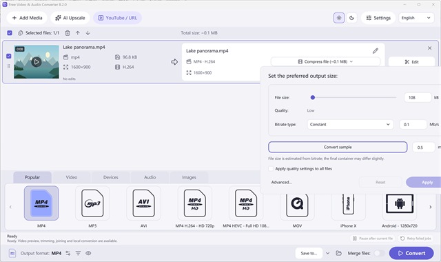 Target File Size & Sample Conversion