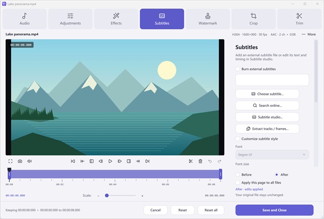 Subtitle Import, Styling & Sync