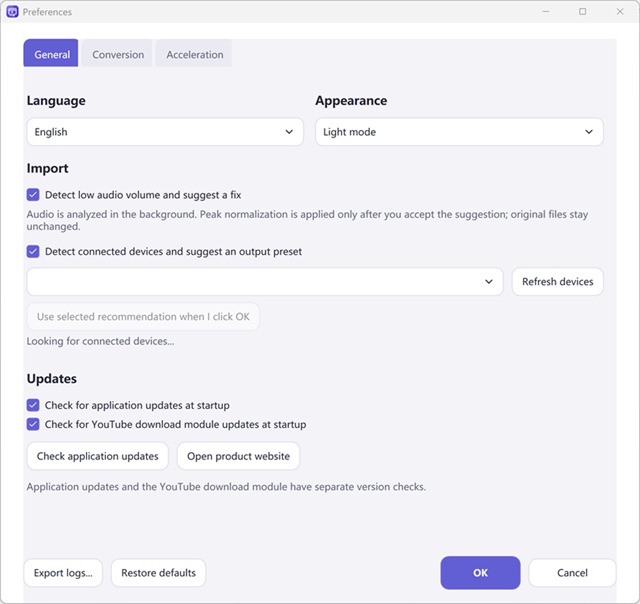 General Preferences (10 Languages & Themes)