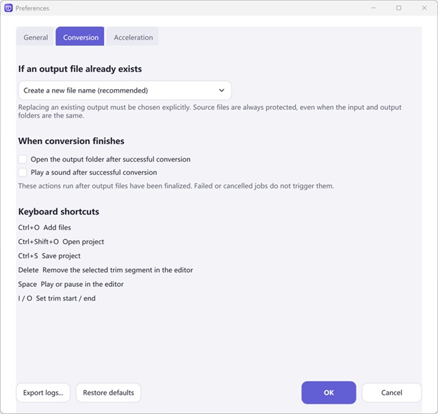 Conversion & Output Conflict Preferences