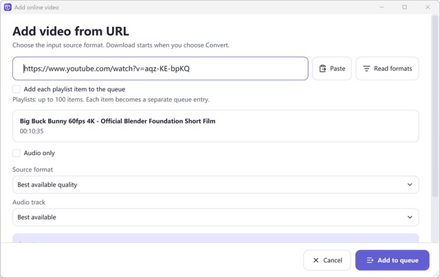 YouTube Source Metadata & Best Available Quality