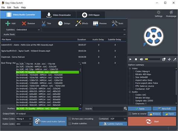 Set Output Format & Quality