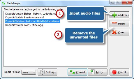 Add Audio Files