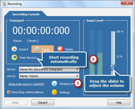 Specify Recording Settings