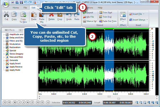 Audio recording editor free