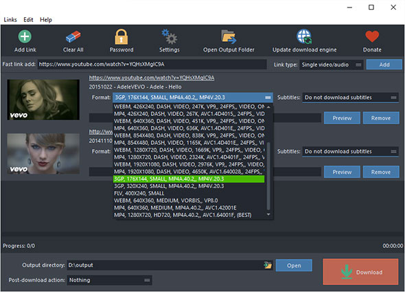 Select Your Download Format and Output Quality